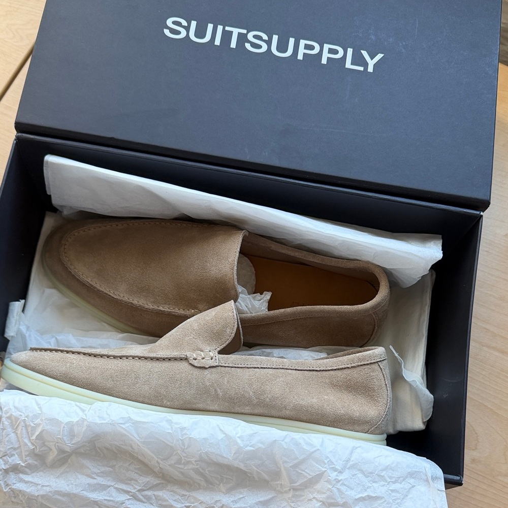Suitsupply Light Brown Suede Men's Slip-Ons
